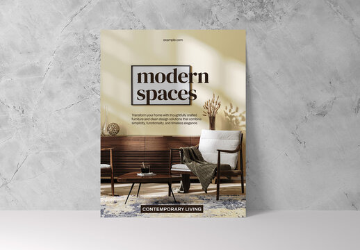 Beige Minimal Furniture Promotion Flyer Layout