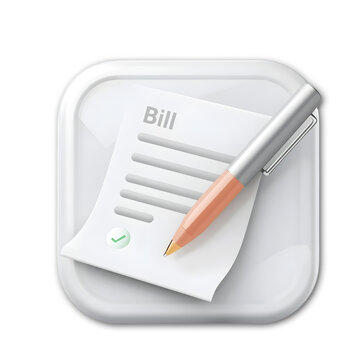 3D Invoice Document Icon for Billing Accounting and Financial Report