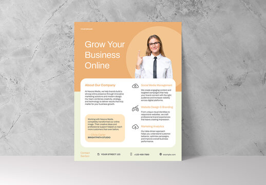 Peach and Cream Professional Business Marketing Flyer Layout