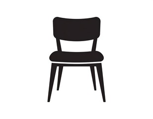 Fototapeta premium Minimalist Black Wooden Chair Isolated on White Background