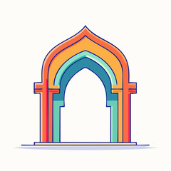 Fototapeta premium Stylized Islamic Archway Illustration