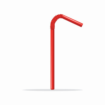Red Flexible Drinking Straw