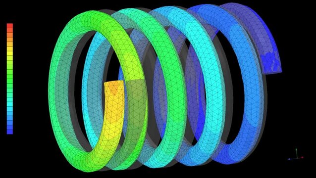 Mechanic simulation engineering - Stress and breakpoint analysis of Spring under force and moment conditions