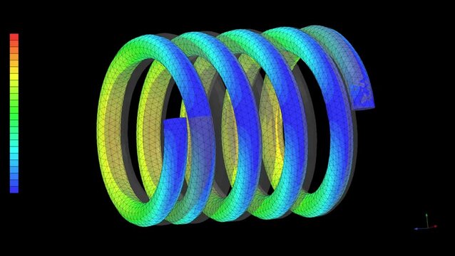 Mechanic simulation engineering - Stress and breakpoint analysis of Spring under force and moment conditions