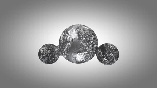 Glossy glass silver liquid organic metaballs	