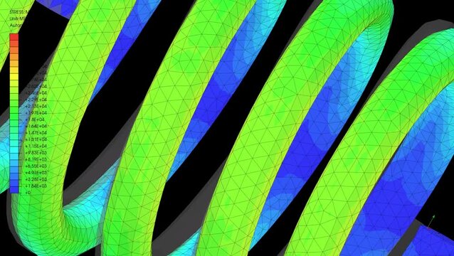 Mechanic simulation engineering - Stress and breakpoint analysis of Spring under force and moment conditions