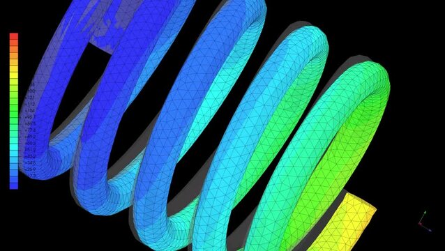 Mechanic simulation engineering - Stress and breakpoint analysis of Spring under force and moment conditions