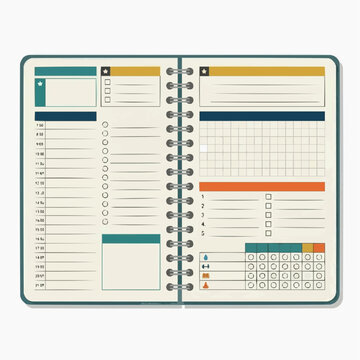 Open Daily Planner With Time Slots To Do List And Habit Tracker