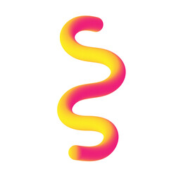 Fototapeta premium 3D Gradient Squiggly Line Shape