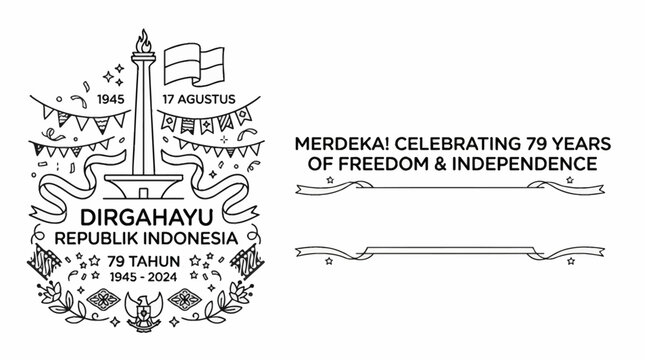 Indonesia Independence Day 79th Anniversary Celebration Design.