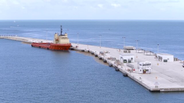 Aerial footage Fort Zachary Cruise Pier boat ramp Key West Florida 2026