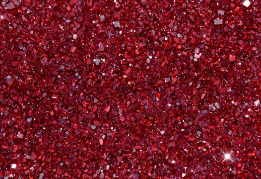 Background of closely packed red rhinestones and sparkling glitter