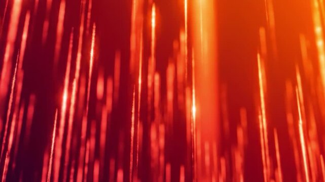 Dynamic red and orange light streaks moving upwards, creating an abstract and energetic background animation.