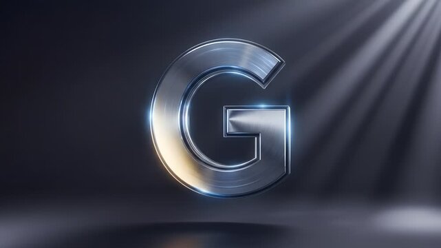 Shiny Metal Letter G Logo Animation.