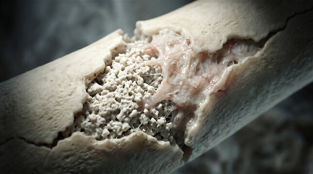 Hyper-Realistic Macro Image of Regenerative Bone Growth with Bone Graft Material