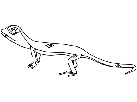 石炭紀のペトロラコサウルスのデフォルメイラスト