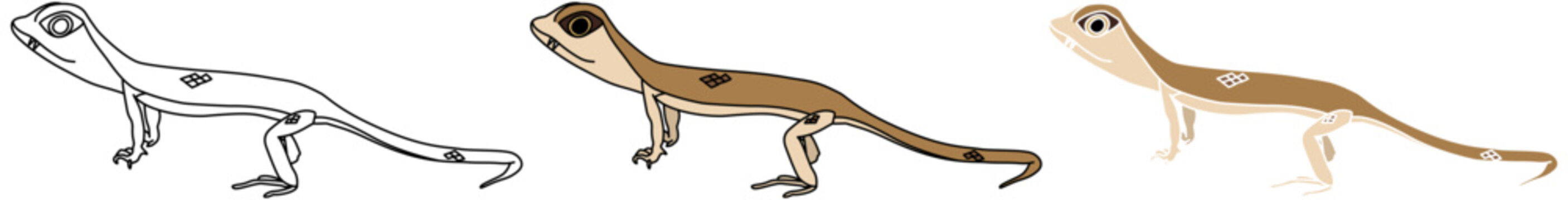 石炭紀のペトロラコサウルスのデフォルメイラストセット