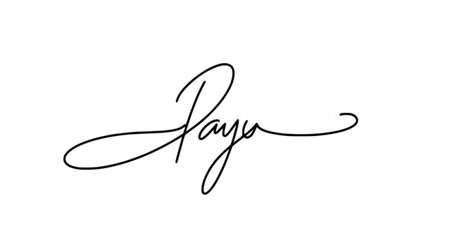 Elegant Calligraphy Signature 'Payo' in Black on White Background