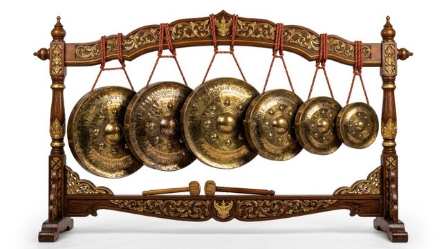 Traditional Indonesian Gamelan Ensemble Musical Instrument.