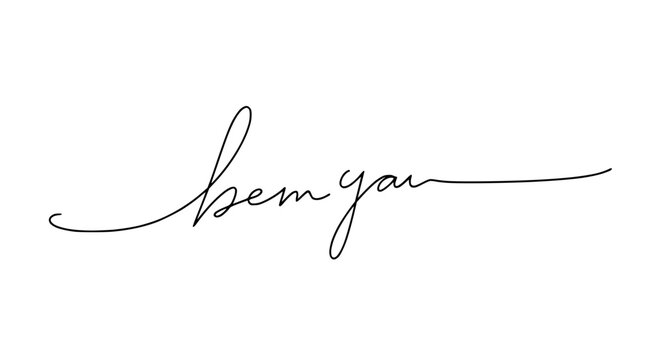 Be You handwritten calligraphy text. Inspirational quote on white background.