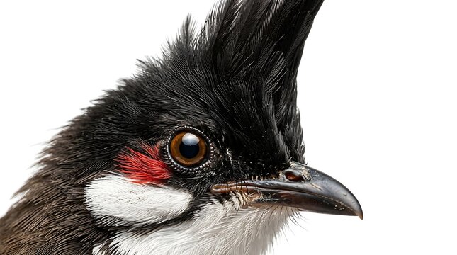 Close up portrait of a Red whiskered Bulbul bird.