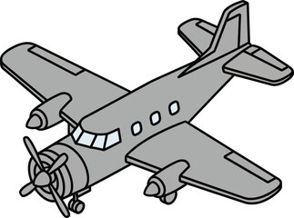 Close up illustration of an airplane propeller on a white background © Vhya