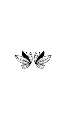 Fototapeta premium Butterfly Wings Black and White Illustration.