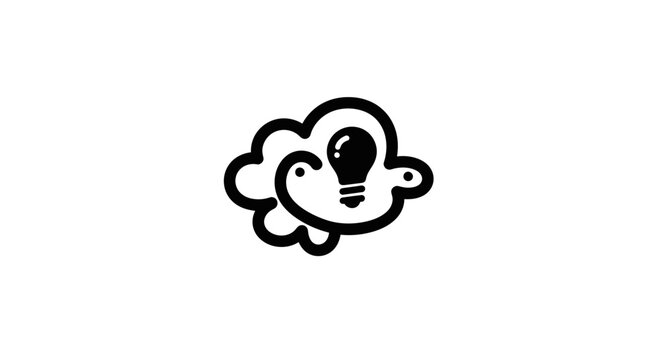 Cartoon sheep with lightbulb head.