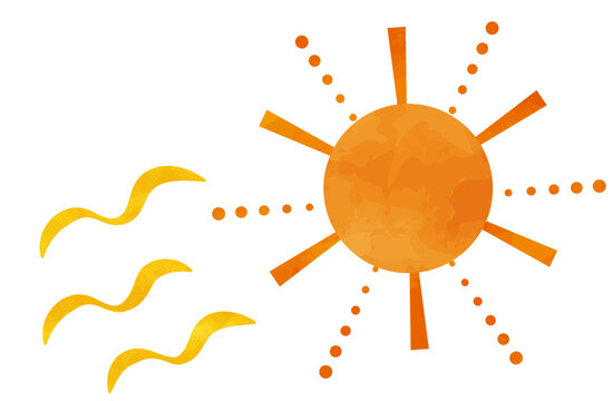 夏の日差しが暑い太陽のイメージイラスト