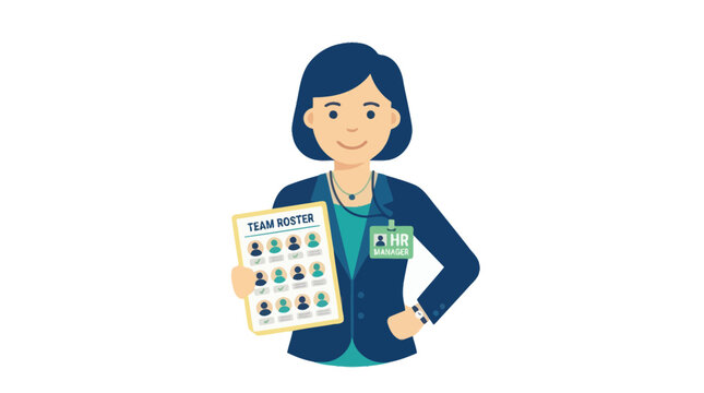 HR Manager with Team Roster List, Recruiting and Employee Management