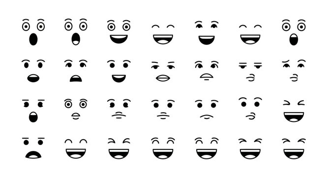 Collection of various emoticon faces.