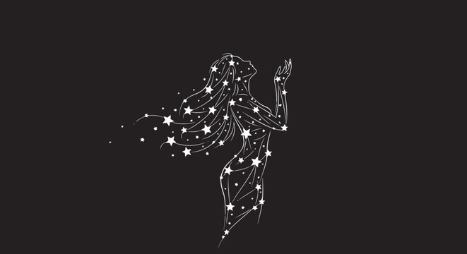 A starry night illustration of Andromeda.