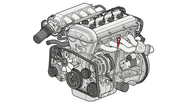 Car Engine Mechanical Part.