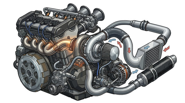 Car Engine Machinery Closeup.