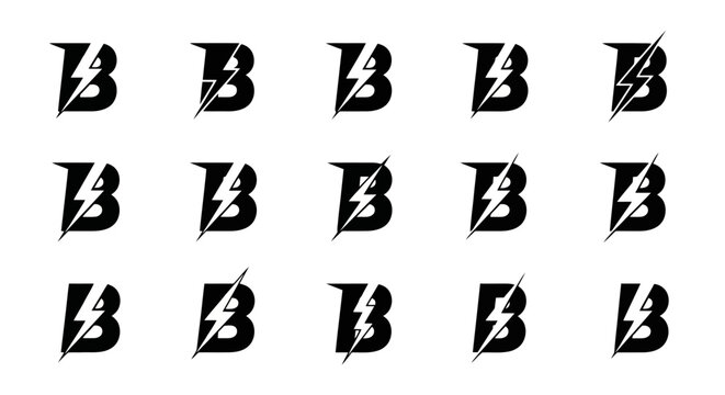 A collection of stylized letter B logos.