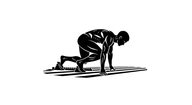 Athlete preparing for a sprint race.