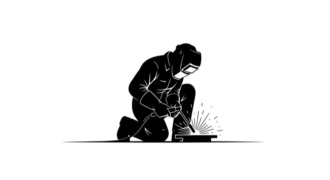 Man working with welding equipment.