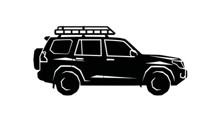 Black silhouette of a 4x4 SUV vehicle.