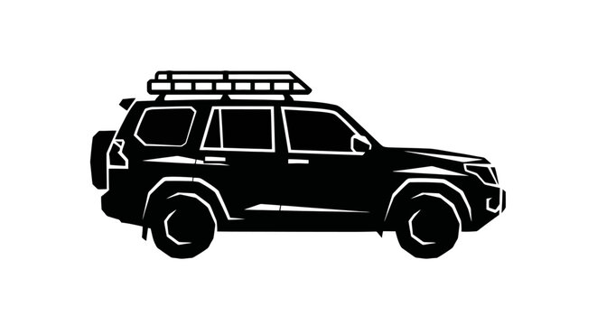 Black silhouette of a 4x4 SUV vehicle.