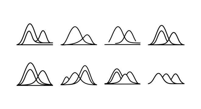 Collection of bell curve graphs and charts.