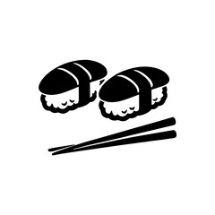Black Sushi Icon Vector – Minimal Japanese Food Symbol © Ruman