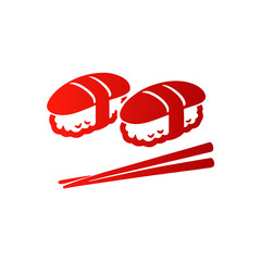 Red Sushi Icon Vector – Minimal Japanese Food Symbol © Ruman