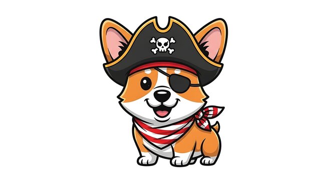 Cartoon raccoon wearing a pirate hat and eye patch.