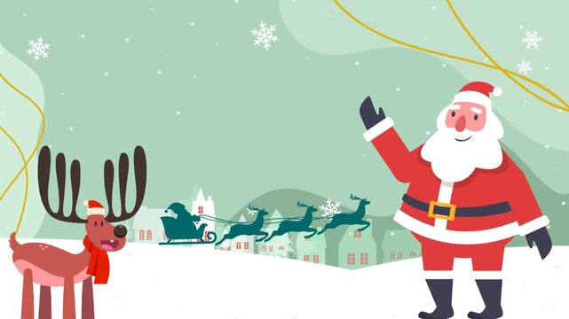 santa claus and reindeer