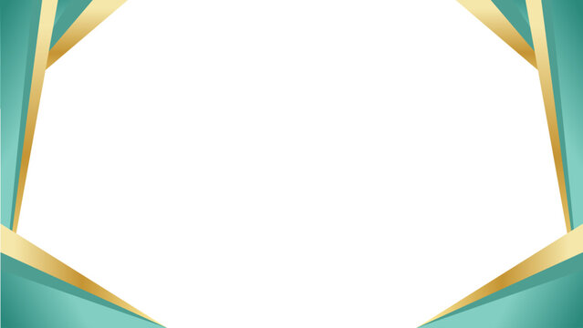 Background white with green gold frames. Vector can be used for banners, posters, power points, certificates, templates, slides, etc.