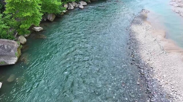 Albania landscape rivers Mat, near Dom village