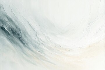 Obraz premium White And Gray Textured Background With Wavy Lines And Subtle Cream Tones Modern Art