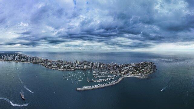 Aerial of Punta del Este, Uruguay