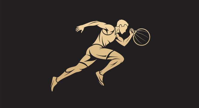 Basketball player running silhouette