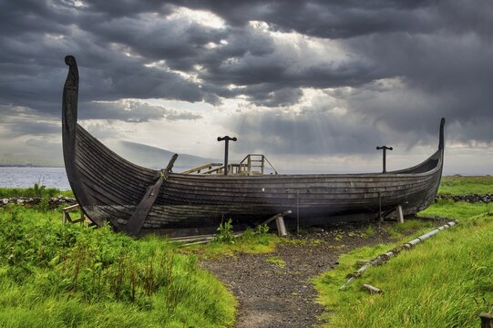 Old viking boat, Unst, Shetland islands, United Kingdom